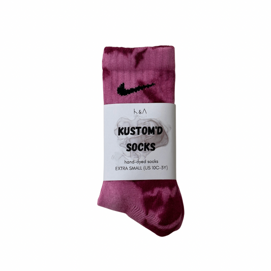 Kids Kustom’d Socks - Wine Tie Dye